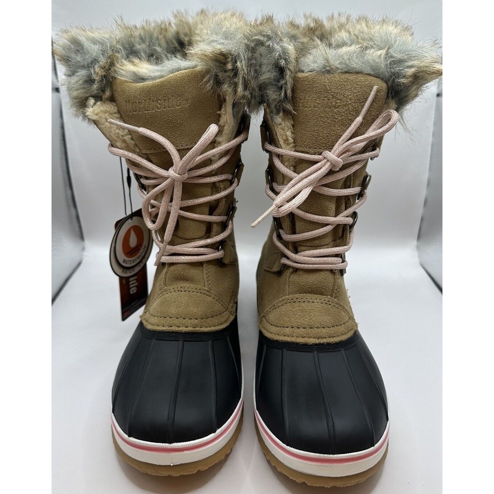 Northside Kathmandu Waterproof Snow Boot- Girl's Tan/Pink Size 3